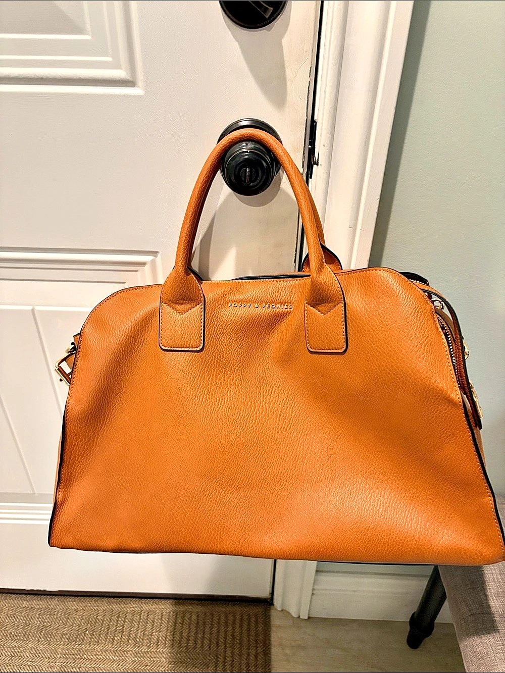Poppy & Peonies Uptown Tote Caramel